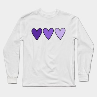 Cute purple ombre hearts Long Sleeve T-Shirt
